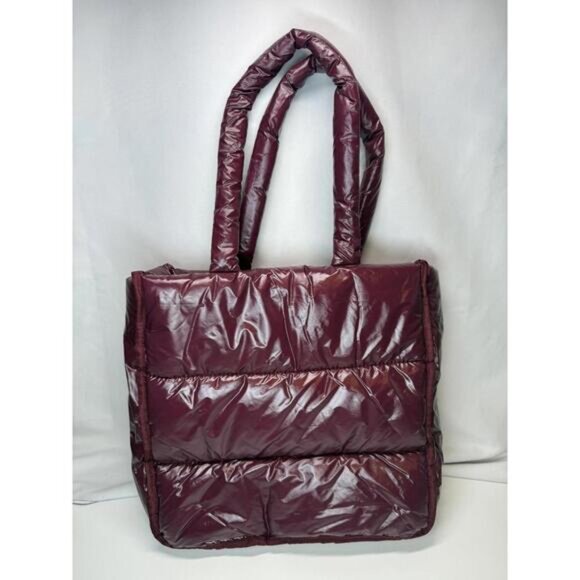 Marc Jacobs Perfect Tote Bag Burgundy Puffer Quilted Nylon Shoulder - Picture 2 of 12